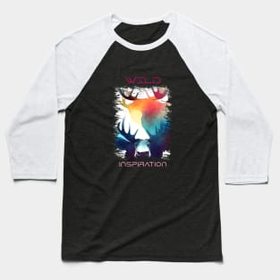 Moose Wild Nature Animal Colors Art Painting Baseball T-Shirt